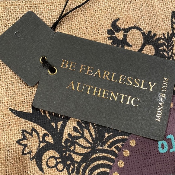 Mona B “Blame It On My Gypsy Soul” Burlap Tote Bag - NWT - Picture 5 of 6